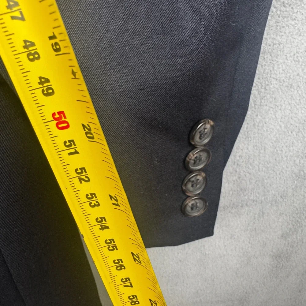Lauren Ralph Lauren‎ Mens 50R Navy Blue 100% Wool Blazer and Vest 2 Piece Set